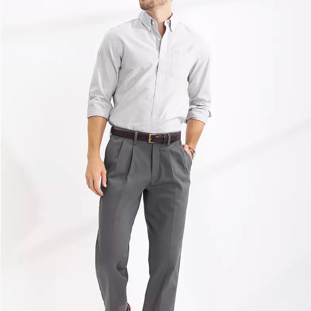 NWT Lands’ End Men's Gray Classic Dress Pants size 32